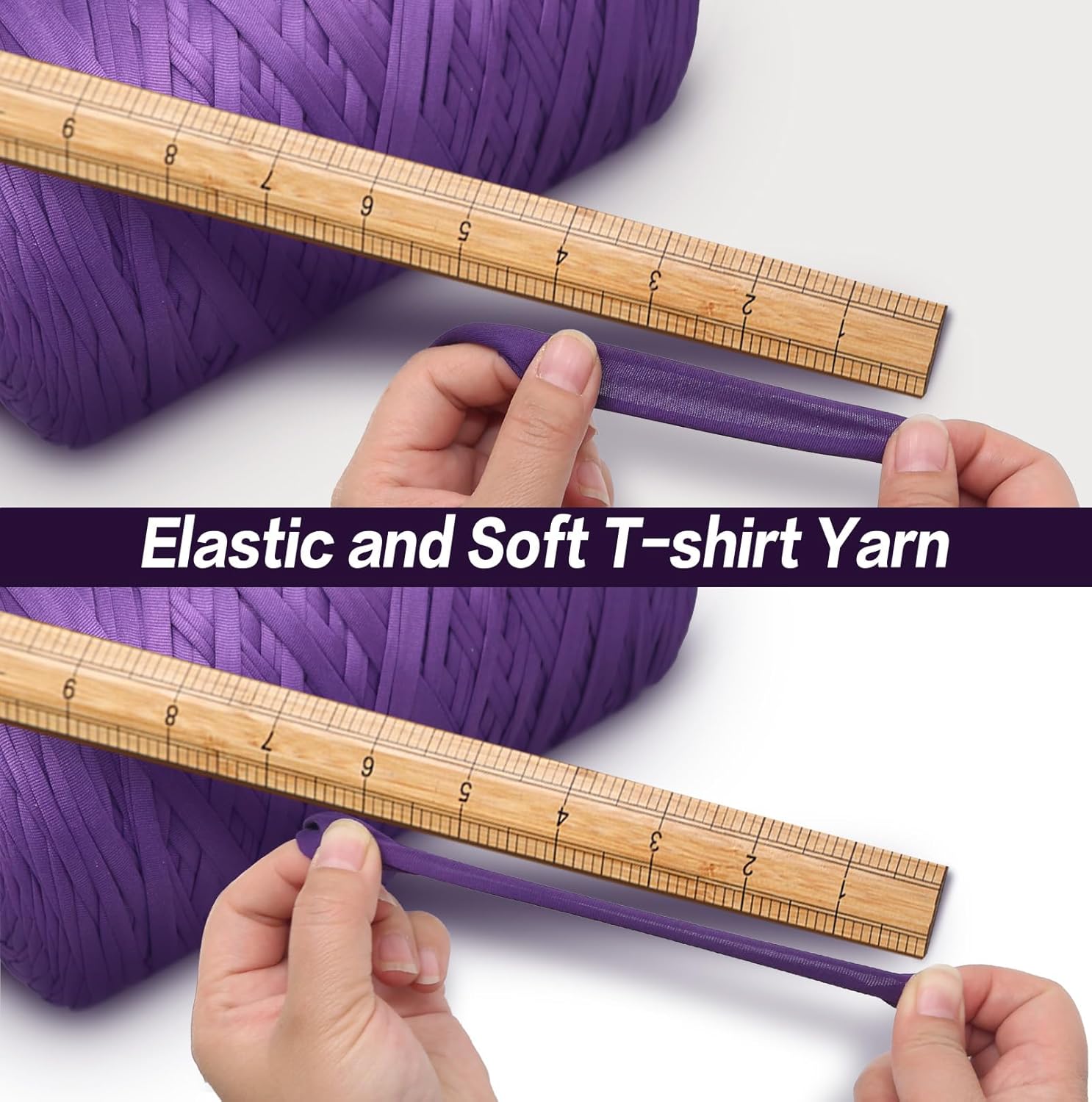 MESTOON T-Shirt Yarn Bulk for Crocheting (1000g/295YDS),Soft Elastic Tshirt Cloth for Beginner Crafts and DIY Knitting Crocheting/Bag/Basket/Coaster, Polyester Fabric Chunky Thick Yarn(1,Shrimp Pink)