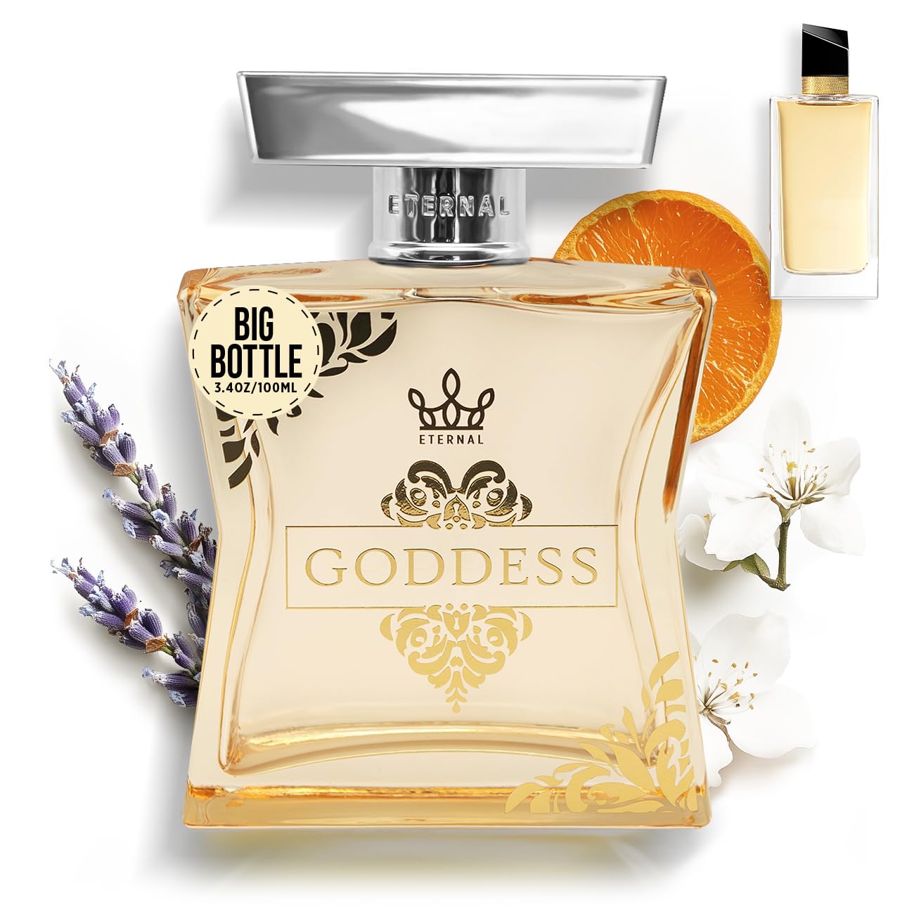 Eternal Fragrance - Eternal Goddess - Inspired by Designer Floral Lavender Perfume - 3.4 oz (100ml) - EDP - Long-lasting - Vegan - Clean Ingredients -