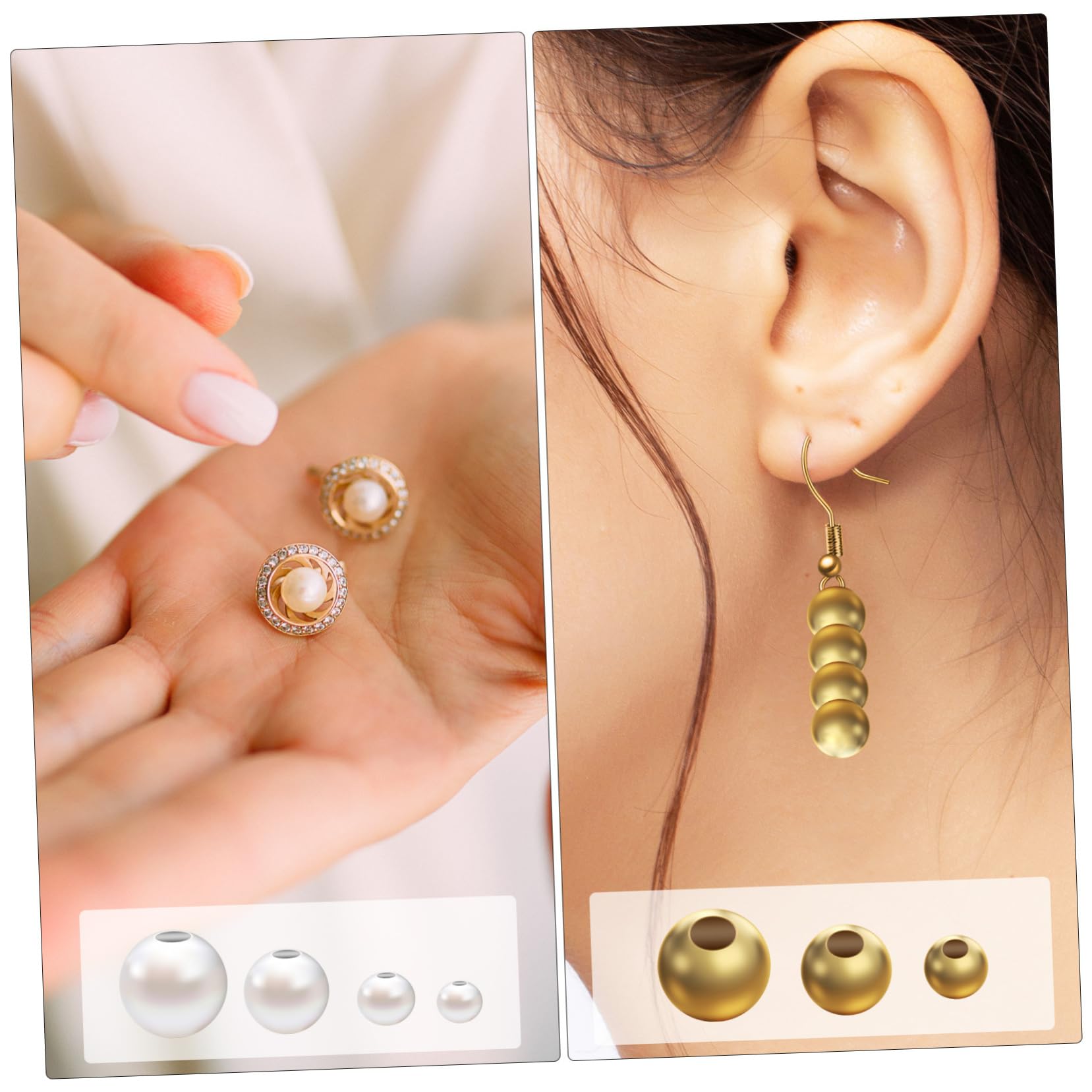 HOMSFOU 2 Set Perline E Per Creazione Gioielli Fai Da Te Distanziatori Per Bracciali E Collane Vari E Accessori Versatili E Alla Moda Per Progetti Creativi 900 Pezzi*2
