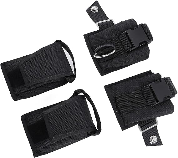2PCS Scuba Weight Pocket with Quick Release Buckle Nylon Diver Weight Belt Bag Pouch for BCD Diving