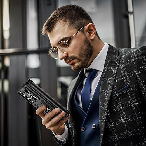 Miniatura 9 de VEGO Funda para Galaxy Z Fold 5 con funda de clip para cinturón, soporte magnético con anillo de 360 y cubierta de cámara y protector de pantalla