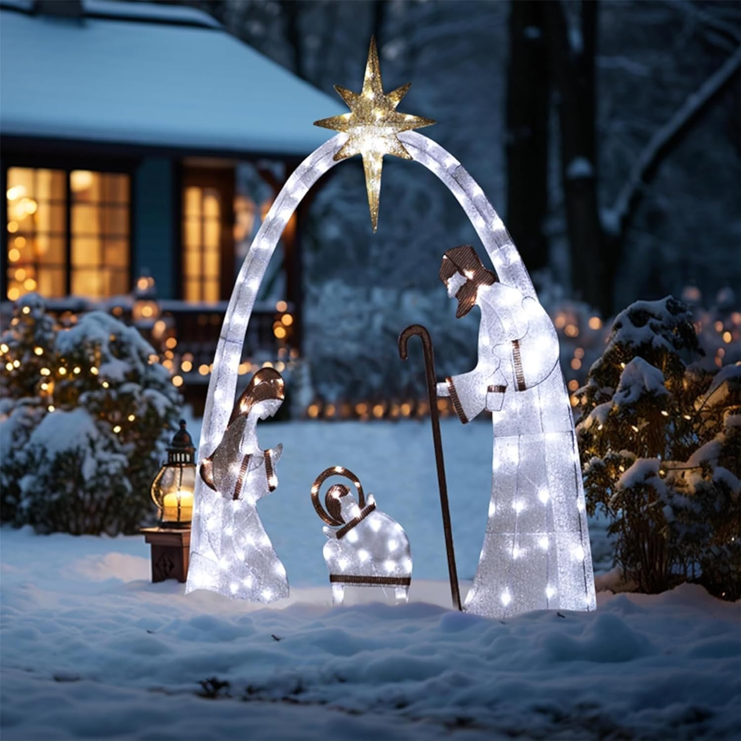 Grande presepe da esterno, 1,5 m illuminato decorazione natalizia per