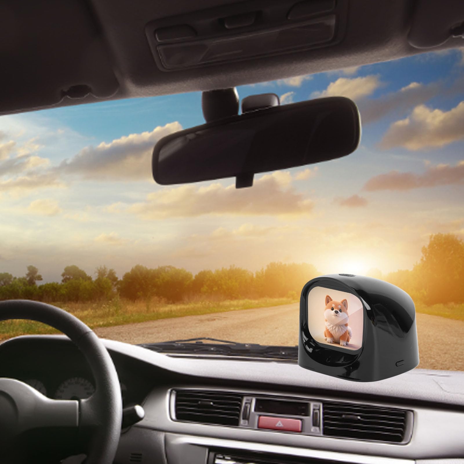 Haofy Robot per Cruscotto Auto AI, Conversazioni in Tempo Reale Tramite Espressioni Animate Display da 2,01 Pollici Intrattenimento per Viaggi in Famiglia Il Compagno AI Interattivo Coinvolge i