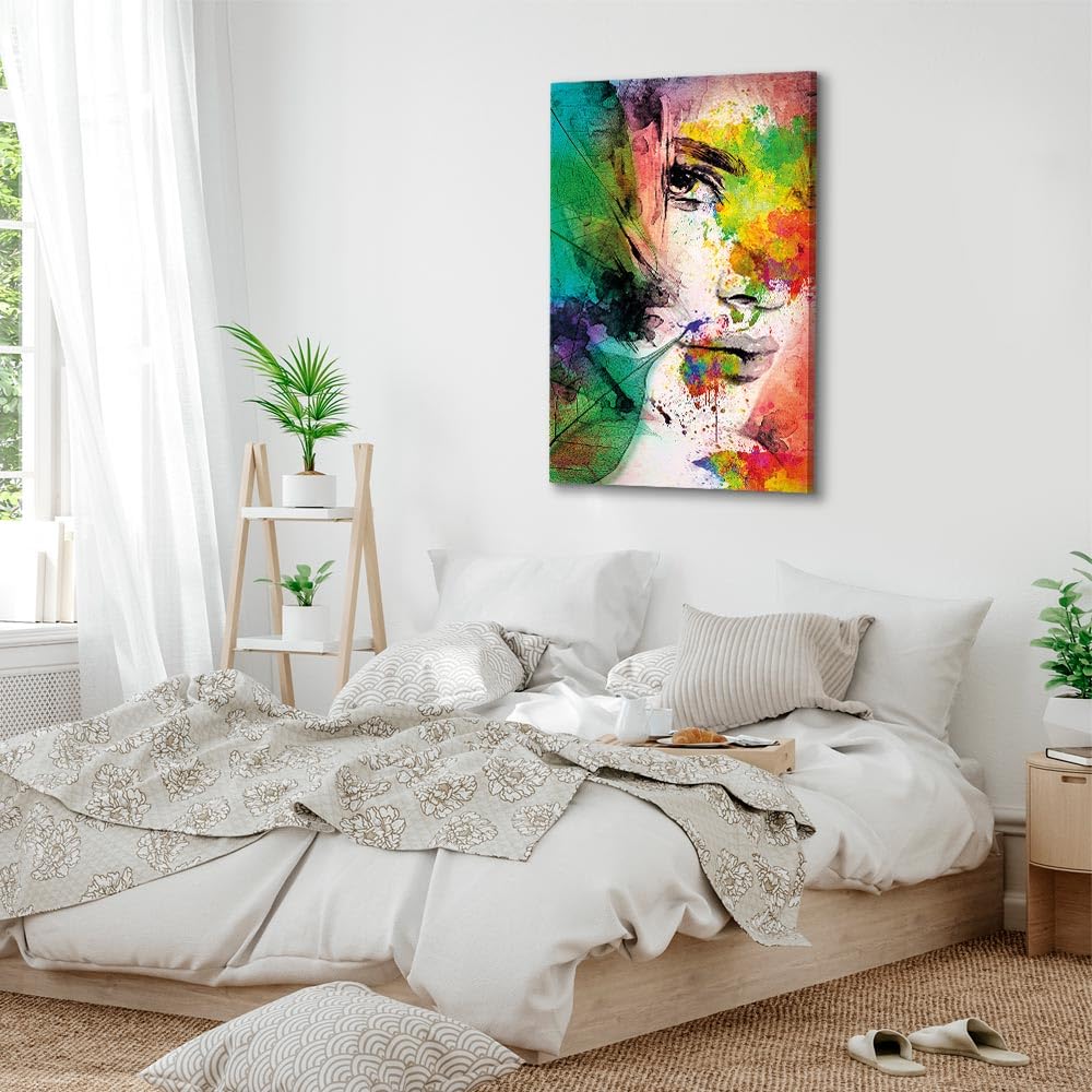 B&D XXL   Tableau décoratif figuratif 60x90 cm   Impression sur toile colorée   Décoration murale pour salon et chambre   Des arbres amour couple paris romantique tour eiffel h C 0226 b a