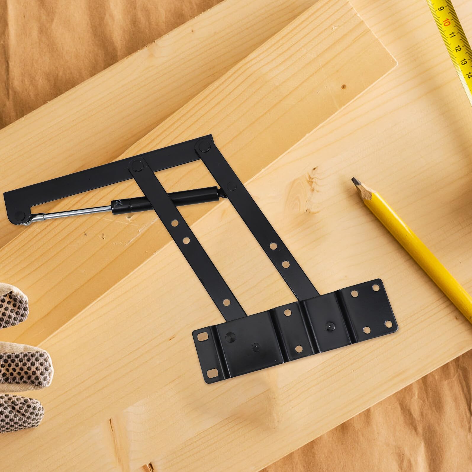 TEHAUX Soporte Elevador Plegable de Hierro para Mesa de Centro y Té, Estructura Resistente Resorte, Ahorro de Espacio, Adecuado para Mesas Elevadoras Funcionales