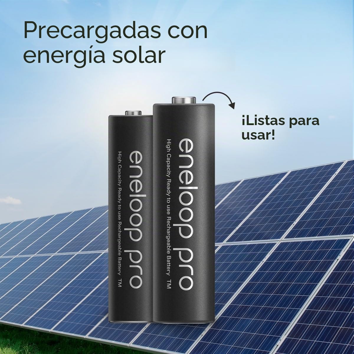 Eneloop Pro - Pilas recargables AAA/Micro, 8 unidades (2 paquetes de 4), capacidad de mín. 930 mAh, pilas Ni-MH, listas para usar, recargables hasta 500 veces, paquete sin plástico, color negro