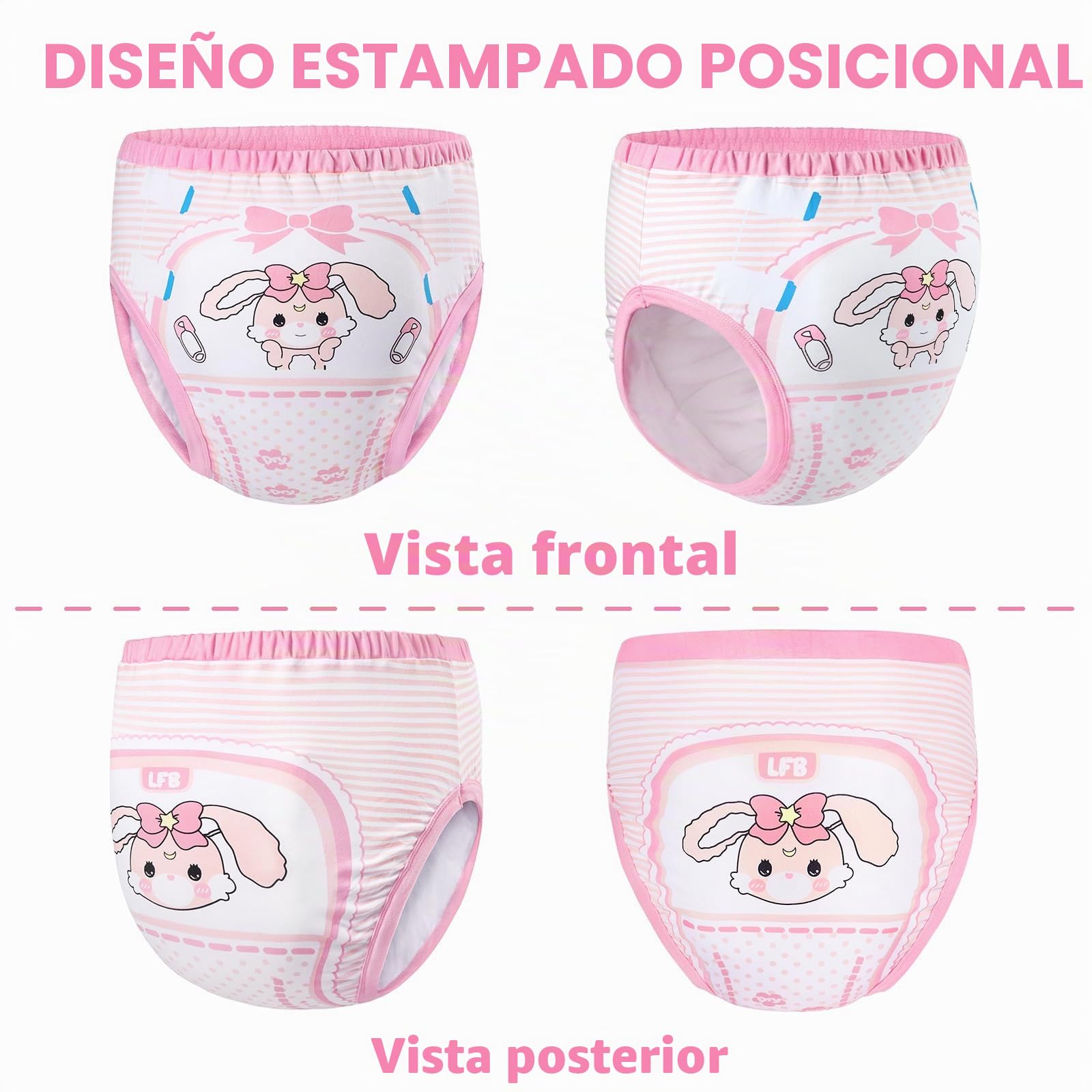LittleForBig Ropa interior de algodón suave Pantalones de entrenamiento reutilizables cómodos lavables para adultos - Baby Usagi