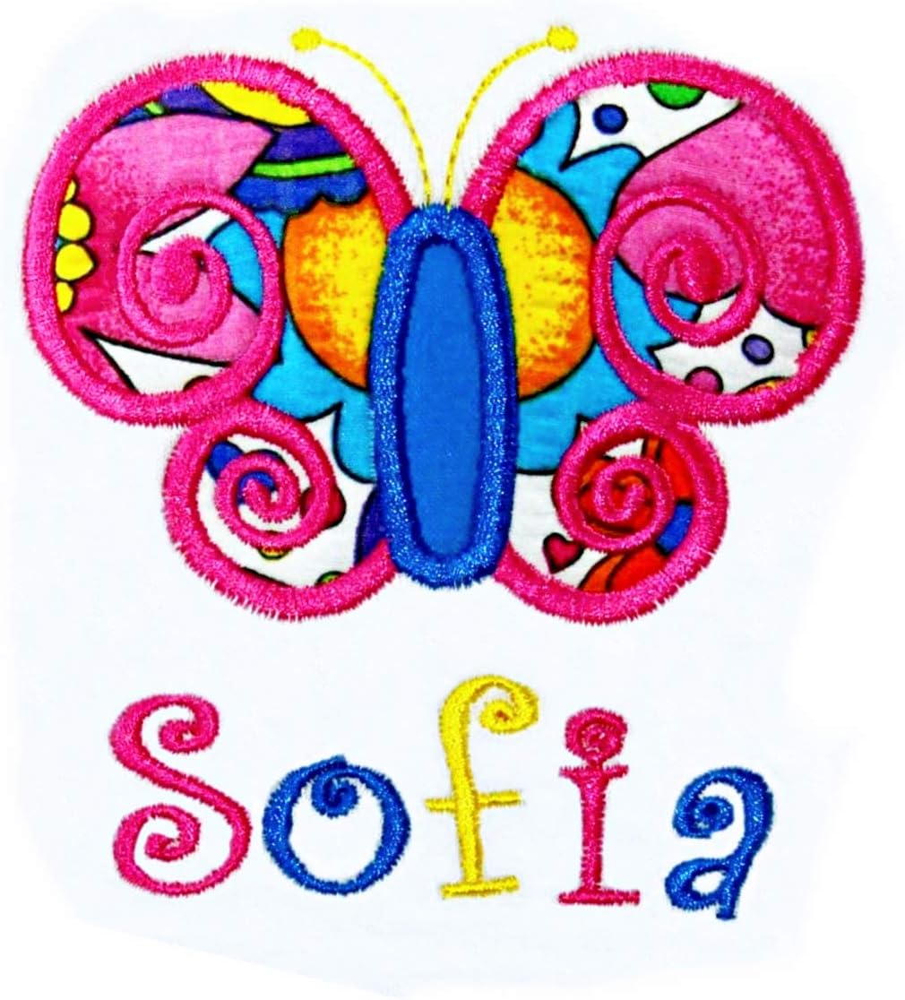 Baby Girl's BUTTERFLY Bib Personalized with Baby Name