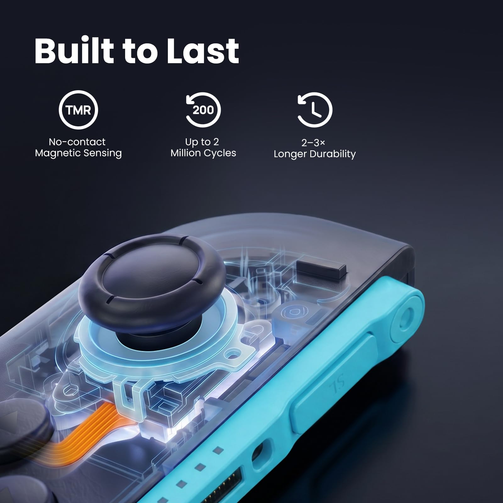 GuliKit Switch 2 Joysticks Ersatz, aktualisierter Anti-Drift TMR elektromagnetischer Joystick für Switch LCD/OLED Joy Con & Switch Lite, analoges Thumbstick-Upgrade-Kit mit mehrfarbigen Stickkappen