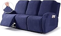 Vista 12 de VANSOFY - Funda para sofá reclinable, juego de 3 piezas de fundas de sofá reclinable elásticas con bolsillos, fundas para sofá reclinable de 3
