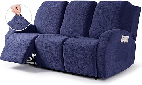 Vista 35 de VANSOFY Funda para silla reclinable, 3 piezas, fundas elásticas para silla reclinable, funda suave para silla reclinable, protector de muebles
