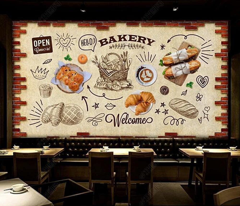 Papel Pintado 3D Moderno de panadería y postres, Pegatinas de Pared Autoadhesivas, Papel Tapiz extraíble para Sala de Estar, Oficina, Hotel, Restaurante, Dormitorio, TV, Fondo, pósteres de p