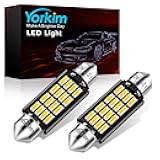 Yorkim 578 Festoon LED Bulb 41mm 42mm LED White Super Bright Canbus Error Free 16-SMD 4014 Chipset, 212-2 Dome Light, Interior Light MAP Light 211-2 Bulb, Pack of 2