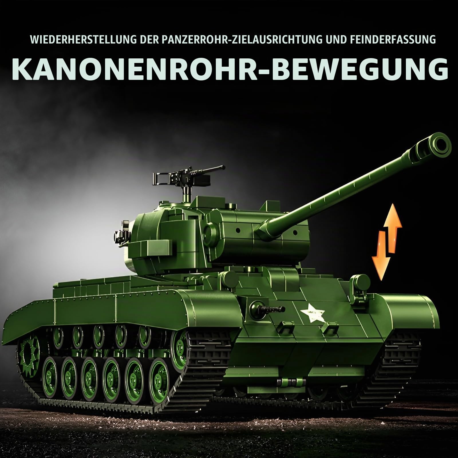 M26 Pershing Schwerlastpanzer Bausteine Bausatz, 1703 Stück WW2 Armee Modelle Panzer Spielzeug, Waffen Krieg Fahrzeuge Klemmbausteine, Ideen Militärische Geschenke für Jungen Kinder Erwachsene