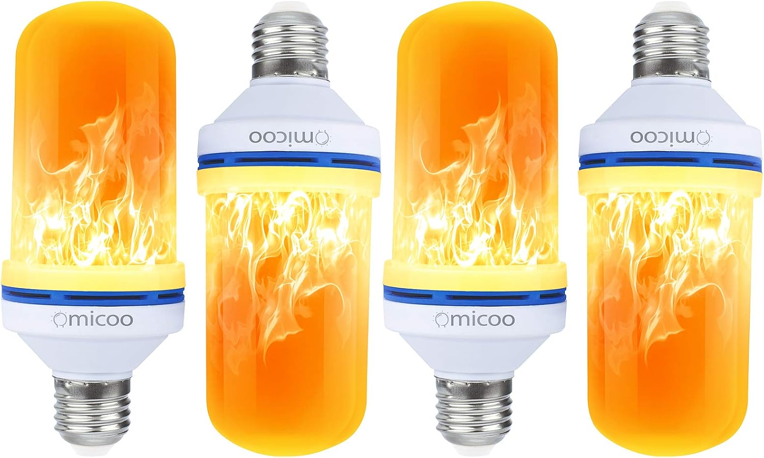 60% Off Discount PRETIGO LED Flame Effect Light Bulb 4 Modes with Upside Down Effect E26 Base LED Bulb Flame Bulb for Christmas Home/Hotel/Bar Party Decoration(4 Pack)