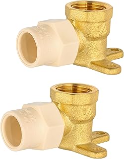 (Pack of 2) EFIELD 1/2" CPVC Slip X 1/2" Female NPT Brass Drop Ear Elbow, No Lead Brass,(PEX1807506-2PCS)