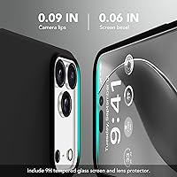Vista 558 de GONEZ Funda de silicona para iPhone 15 Pro Max, compatible con Magsafe, protector de cámara + protector de pantalla, forro de microfibra suave Negro