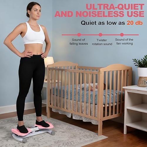 Miniatura 6 de Ejercicio de máquina de giro de cintura de estructura reforzada, tabla de giro abdominal, capacidad de peso de 440 libras para cintura delgada y