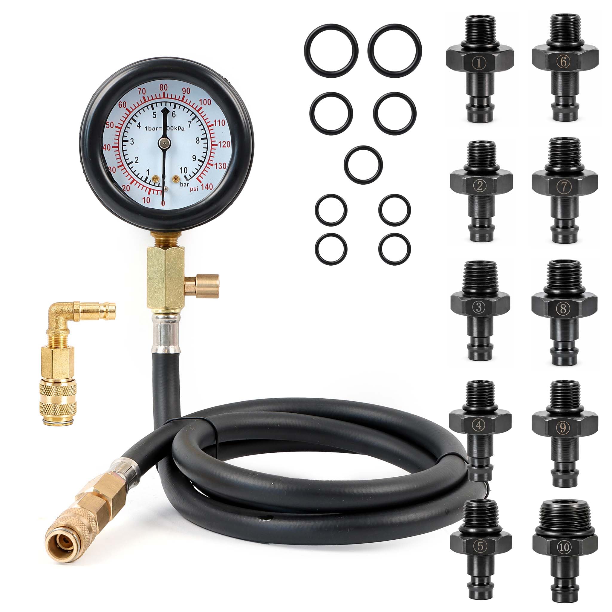 Wiltec Tester per Pressione Olio Motore Auto Set da 12 Pezzi misuratore Pressione Olio