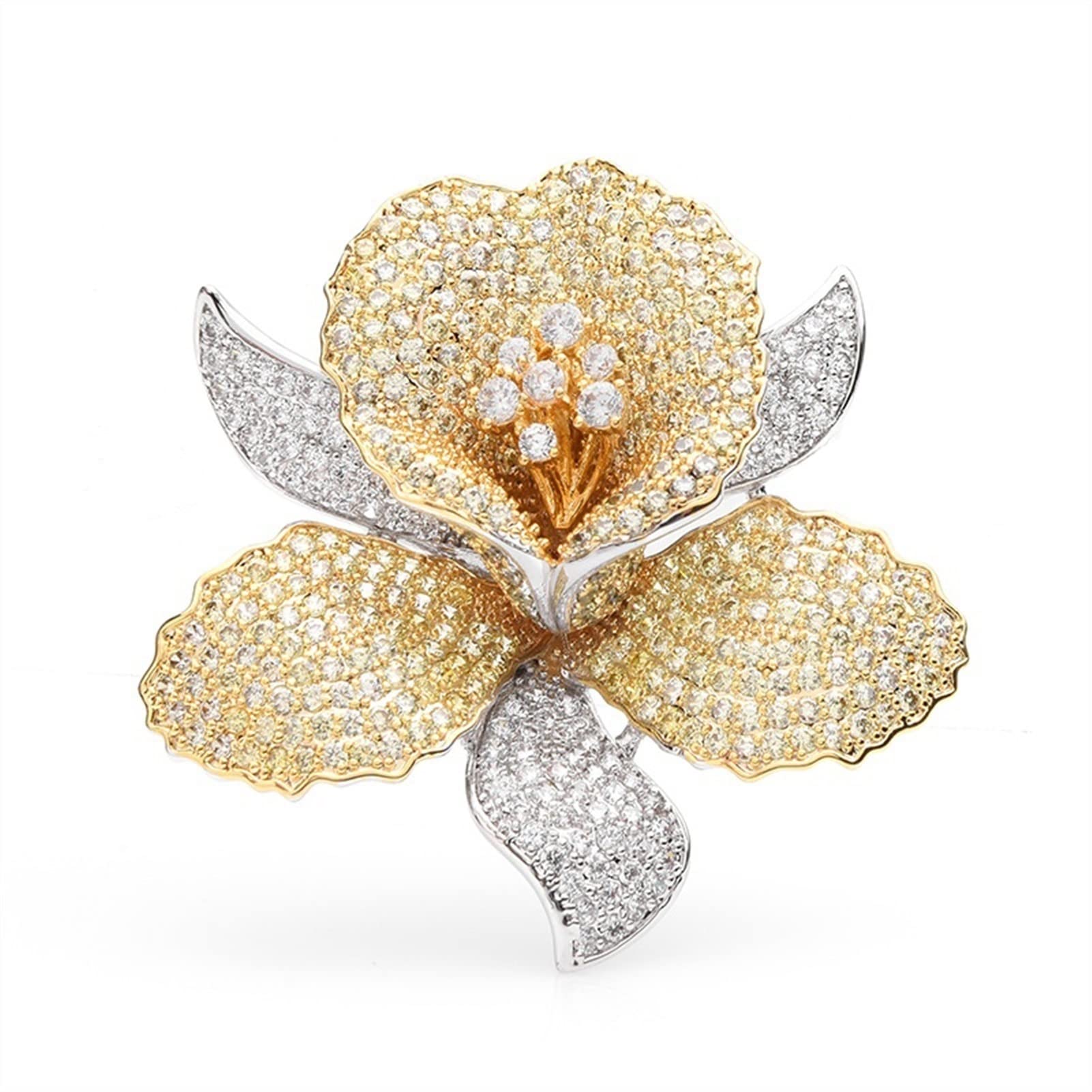 Broszka przypinki do klapy Ladies Moda Akcesoria Panie Elegancki Rhinestone Flower Broszka Ślub Bankiet Party Broszka Kwiat W Kształcie Broszka dla Kobiet Dziewczyn Kostium Akcesoria