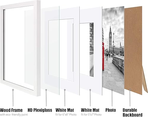 Miniatura 2 de 12 x 16 Marcos de fotos de madera para exhibir fotos 11 x 14 o 8.5 x 11 Diplomas con tapete o 12 x 16 sin tapete - Marco de fotos negro con 2