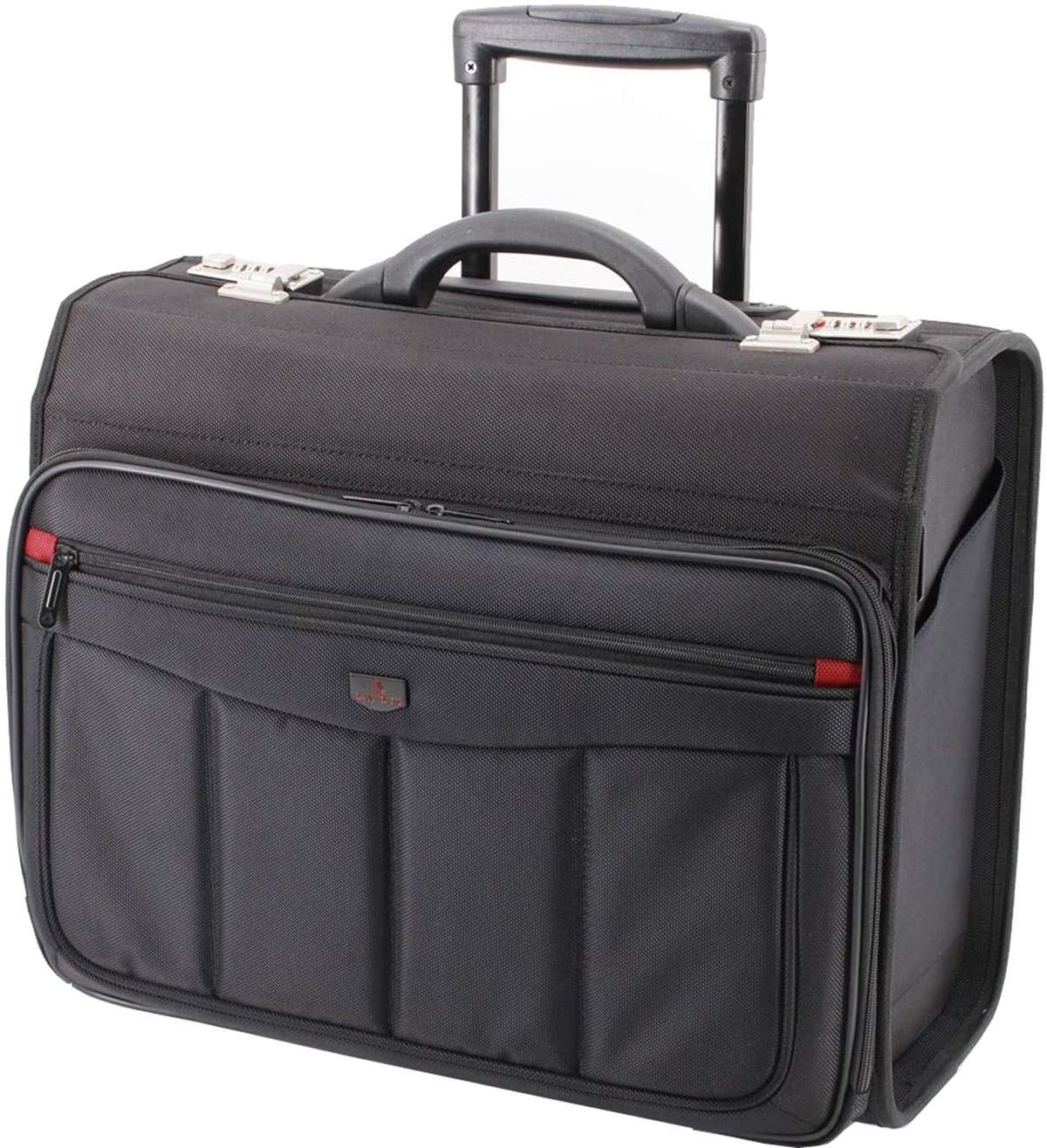 Davidts Trolley Rollkoffer Pilotenkoffer mit Rollen Aktenkoffer Lehrertasche Business Trolley 47x39x24 cm