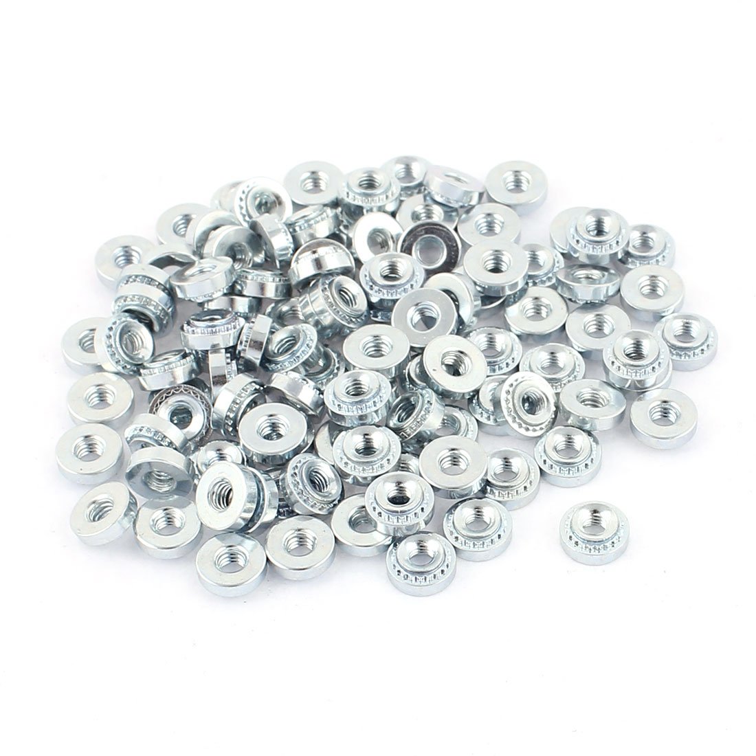 Uxcell Silver Sourcingmap M2.5-1 Knurled Metal Self Clinching Nut Fastener 100Pcs