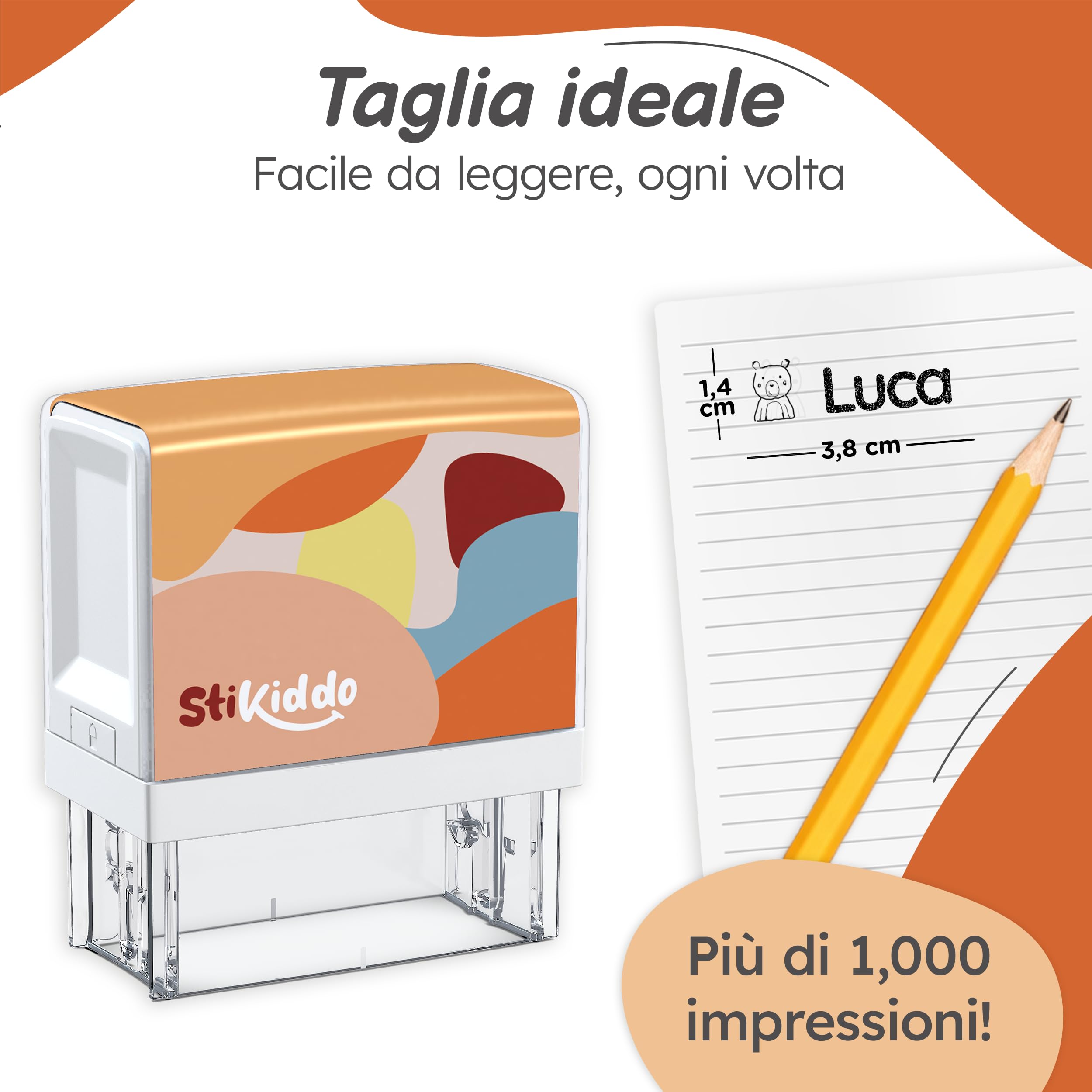 Timbro Personalizzato Per Bambini - Per Abbigliamento, Oggetti e Carta, Timbro Vestiti Bambini Asilo, Personalizzabile e Lavabile in Lavatrice