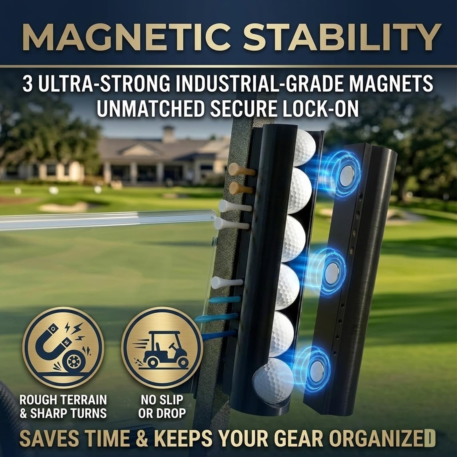 2 x magnetische 3-in-1-Golfballhalter