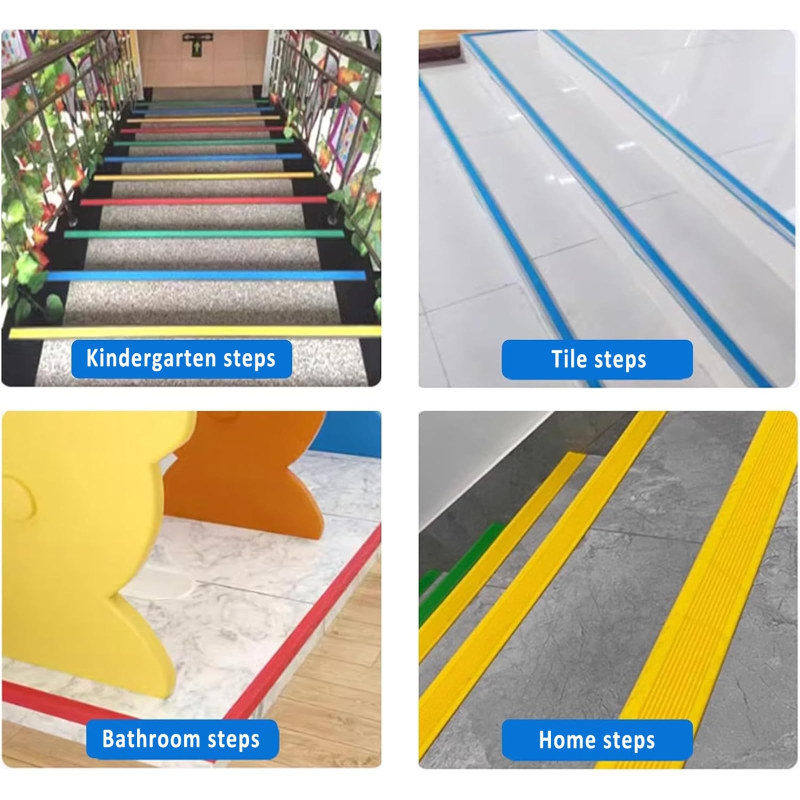 Strisce Antiscivolo Per Scale, Striscia Di Transizione Per Gradini, Protezione Autoadesiva Per Bordi Scale, Nastro Di Sicurezza In Pvc Impermeabile Per Gradini Antiscivolo Per Asili, Hotel(Orange,6cm*