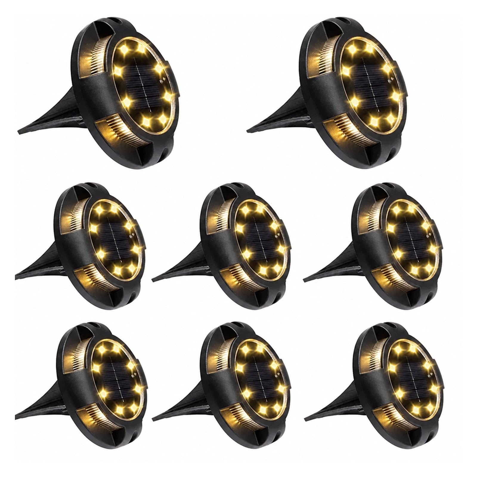 Nelle luci da terra, Giardino Esterno A Luce Solare 8LED(Warm Side-Warm,4Pcs)