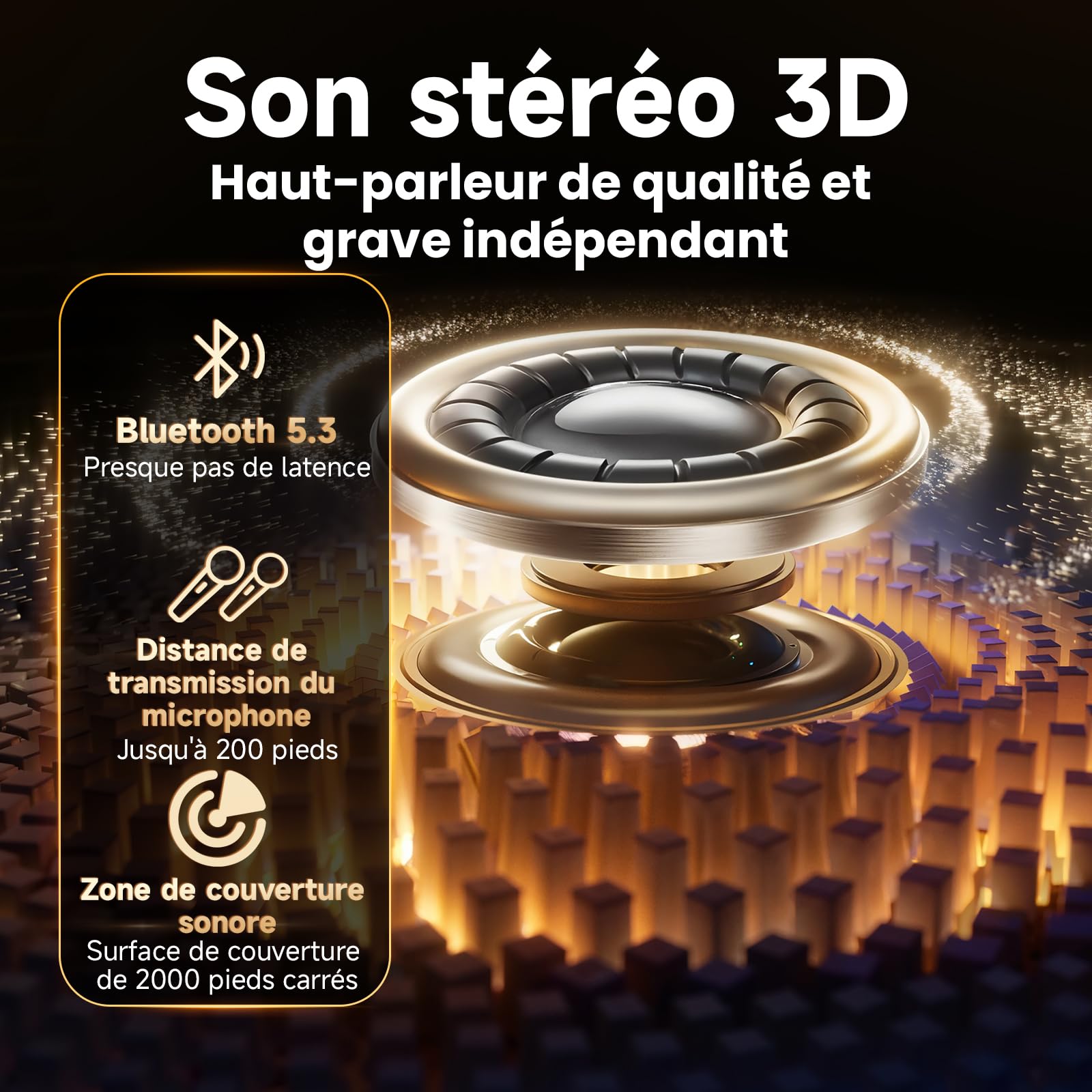 HWWR Enceinte Karaoke 2 Micro sans Fil, 60W Haut-Parleur Karaoke Complet avec Lumières de fête, Karaoke Adulte et Enfants, Portable Système Karaoké Support TWS/AUX/FM/USB/TF Carte