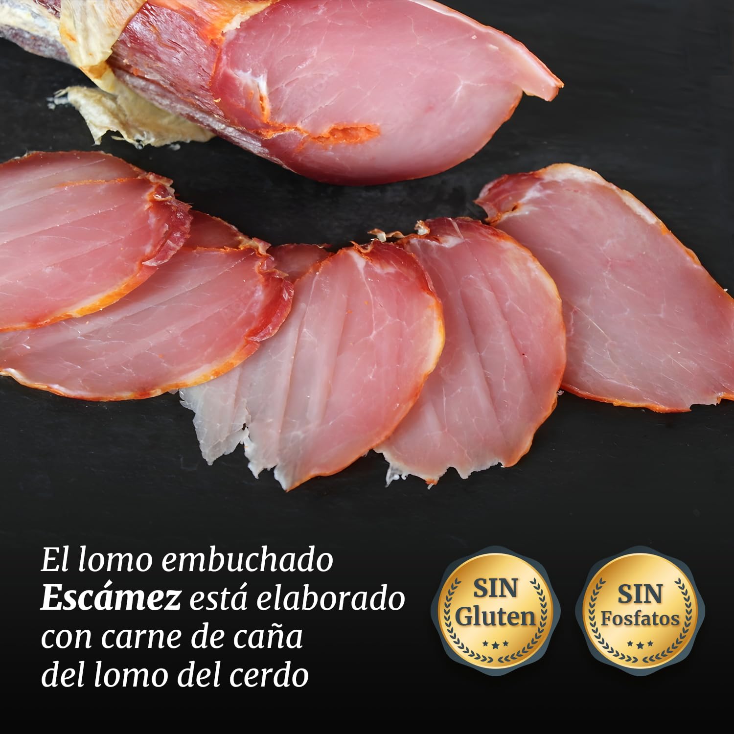 Lomo Embuchado | 3,6 kg | Caña de Lomo de Cerdo | Lomo Embutido Empaquetado en 2 Piezas de 1,8 kg Aprox | Embutido de Carne de Cerdo | Origen España