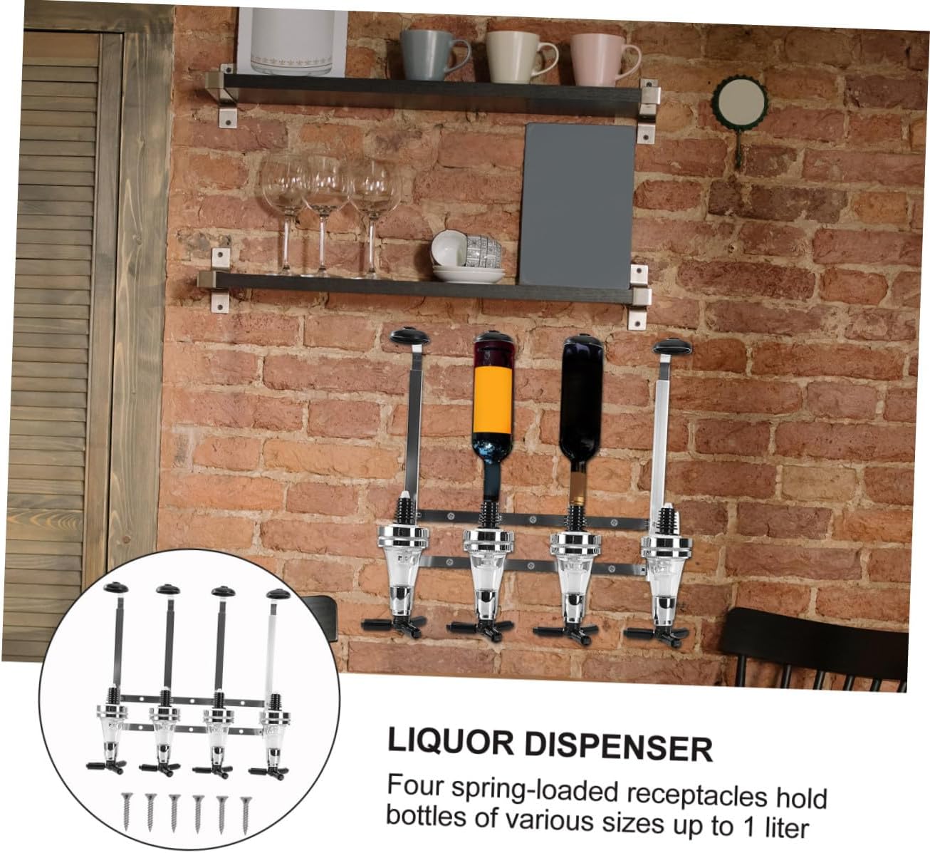 Mikinona Wine Dispenser Machine Wall Mounted Station Liquor Pourer for Home Bar Space-Saving Beverage Dispenser for Cocktails Beer and Soda Leakproof Food-Grade Easy Installation