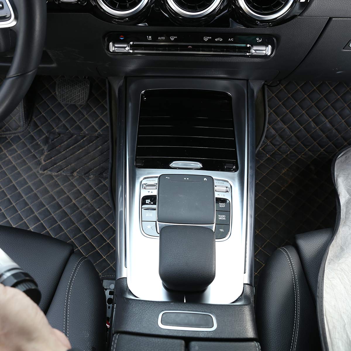 Samochodowy ABS chrom wnętrze konsoli środkowej wykończenie panelu przekładni dla Benz B GLB klasy W247 X247 2020 akcesoria samochodowe (srebrny)
