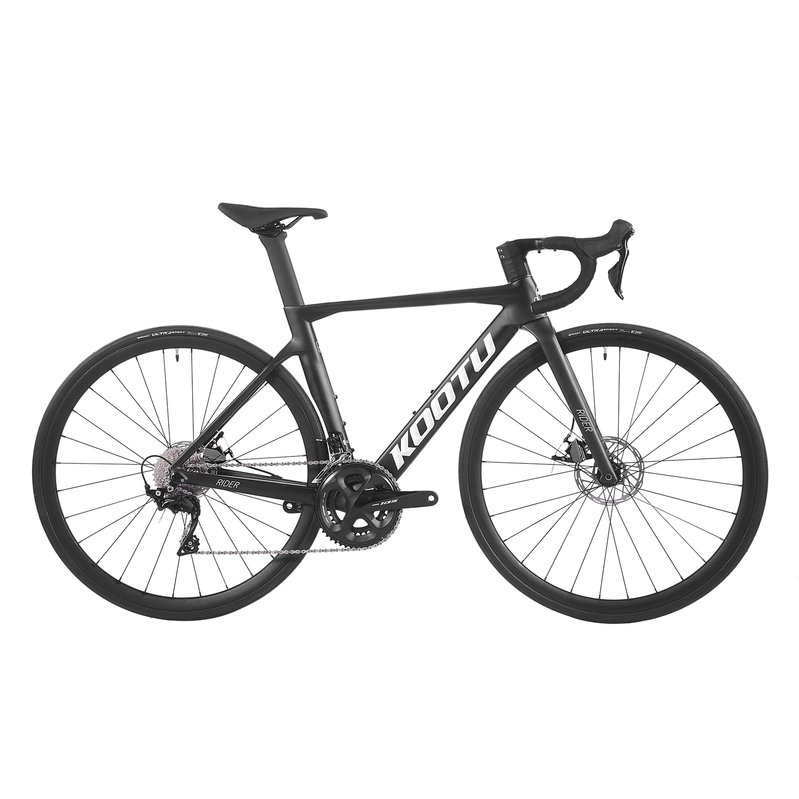 KOOTU Carbon Rennrad, T800 Lightweight Carbon Fiber Frame Rennrad mit 105 R7000 22 Speed Groupset und Wire-Pull Disc Brake für Mann und Frau Sport & Freizeit