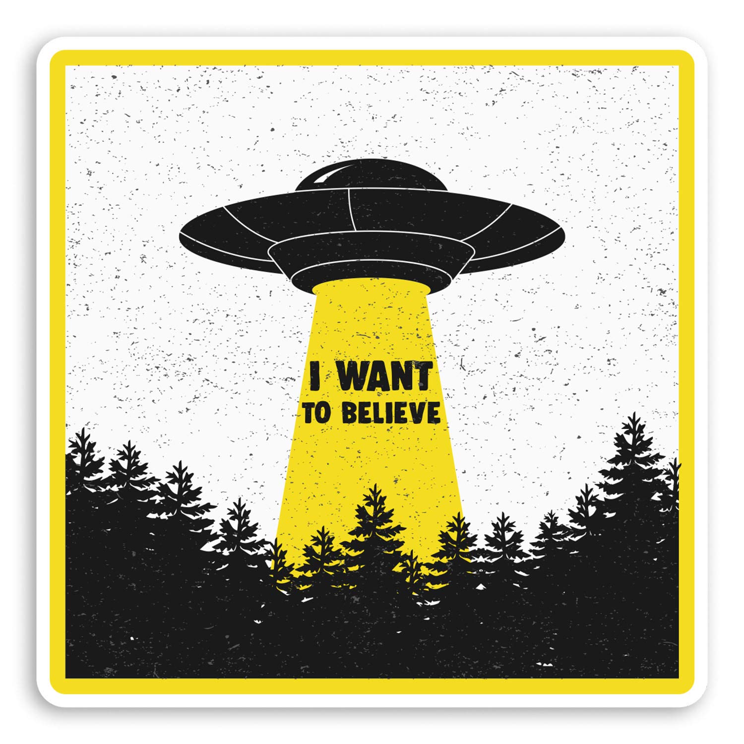 2 x 10cm I Want to Believe Vinyl Stickers - UFO Aliens Fun Laptop Sticker #20810 (10cm Wide)