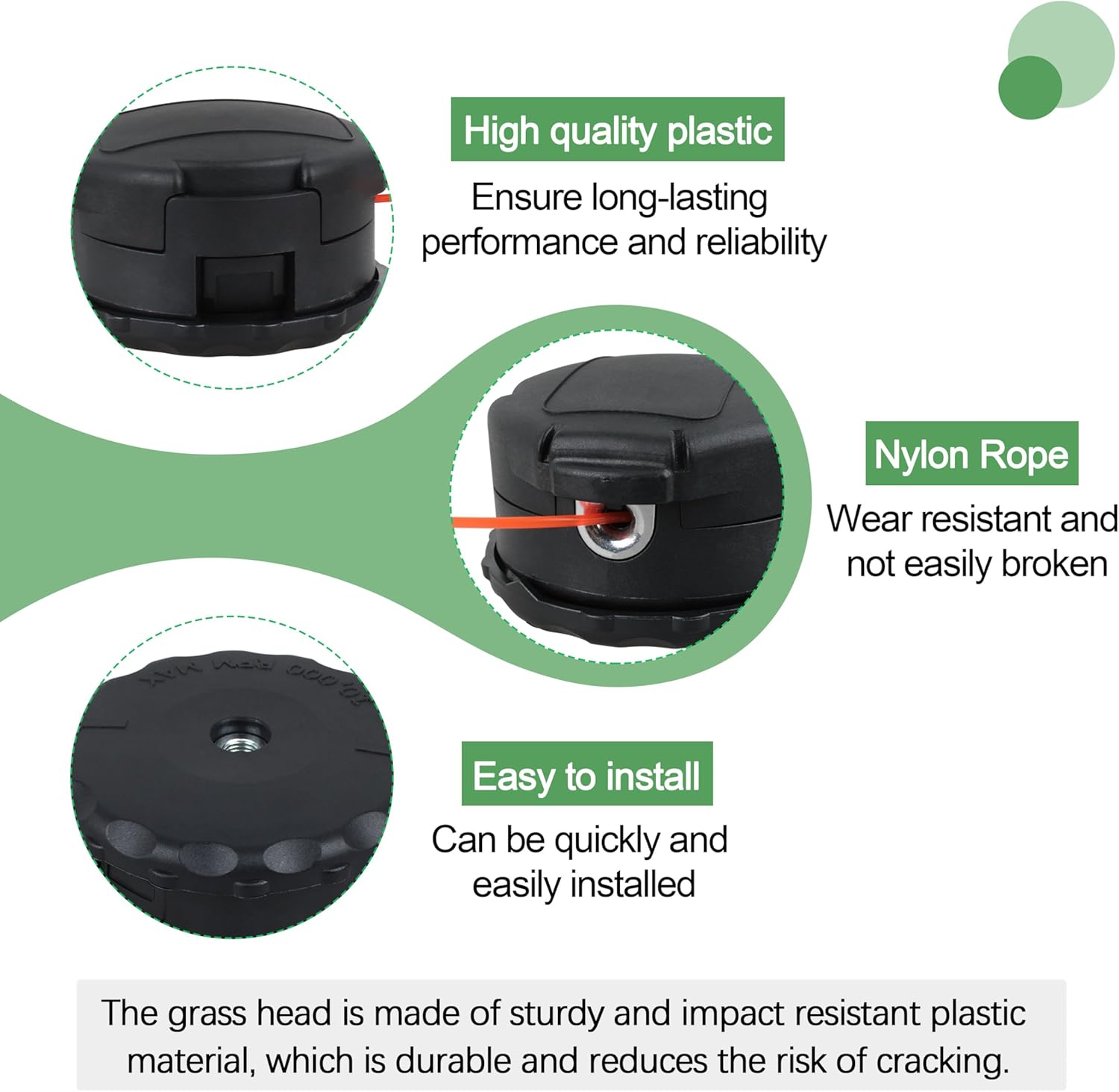 SRM-225 String Trimmer Head for Echo Weed Eater Head - Speed Feed 400 Trimmer Head Fits Most Echo SRM Straight Axle Trimmer - Replace 99944200907 thumbnail