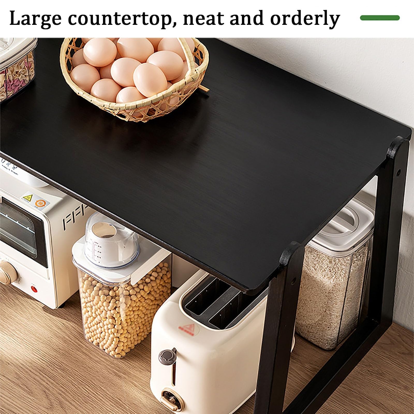 Scolapiatti in bambù naturale per microonde, 60 cm, robusto ripiano da banco per cabi e diningh EcoFriendlynizer