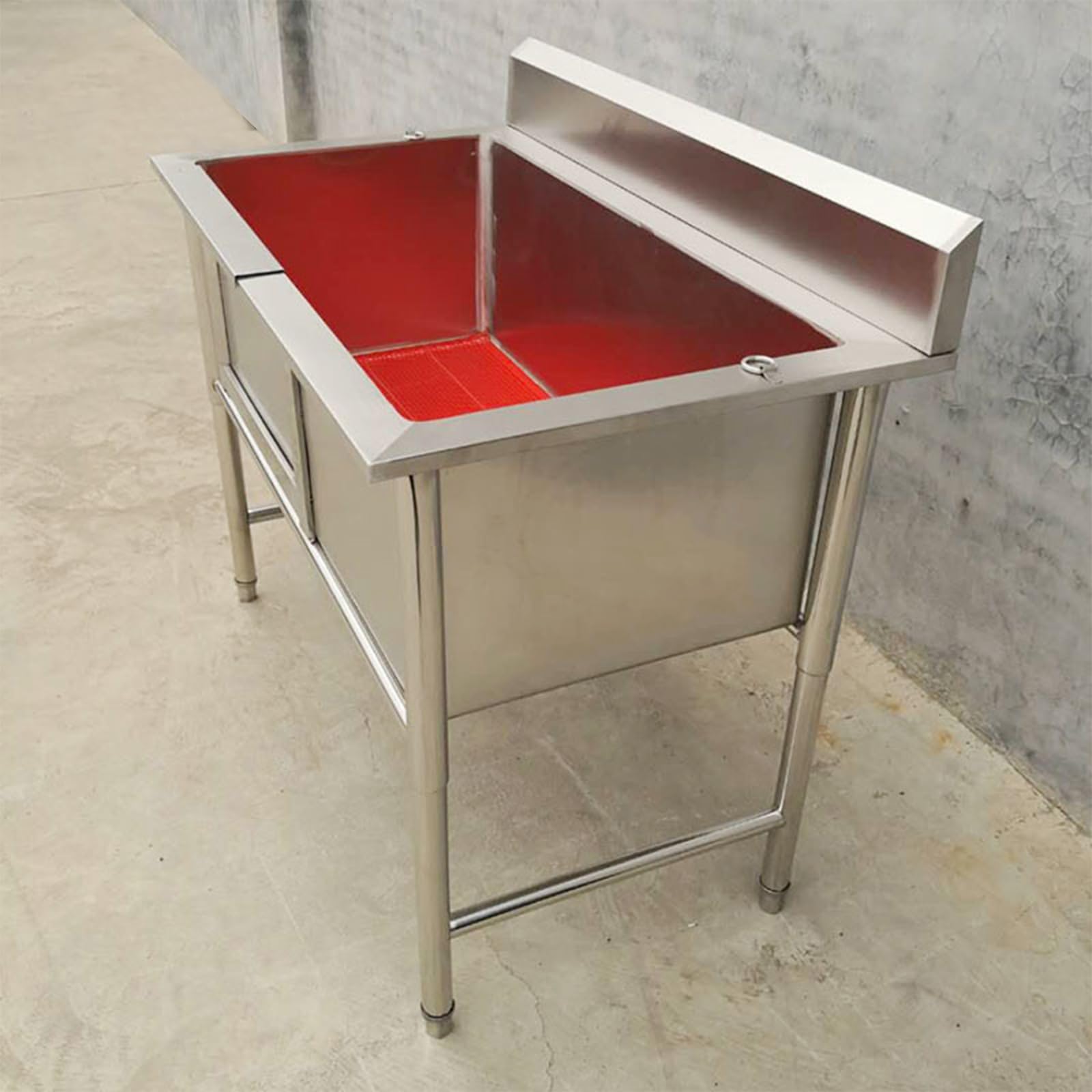 Lavandino per Pavimenti, Stazione Professionale per Il Bagno dei Cani in Acciaio Inossidabile - Lavandino per Vasca da Bagno per Animali Domestici per la toelettatura, Vasca da Bagno con Doc