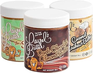 Laurel’s High Protein Nut Butter - Keto Friendly and High Protein Flavored Butter - Low Carbs Butter – Gluten & Preservatives Free - Non GMO and Kosher Certified - 8 Oz Jar Pack of 3