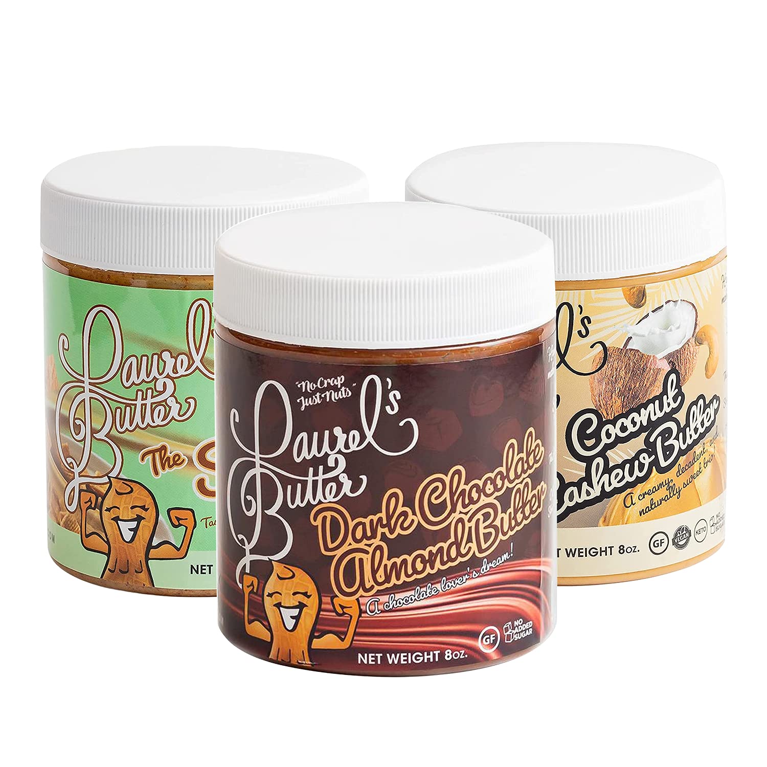 Laurel’s High Protein Nut Butter - Keto Friendly and High Protein Flavored Butter - Low Carbs Butter – Gluten & Preservatives Free - Non GMO and Kosher Certified - 8 Oz Jar Pack of 3