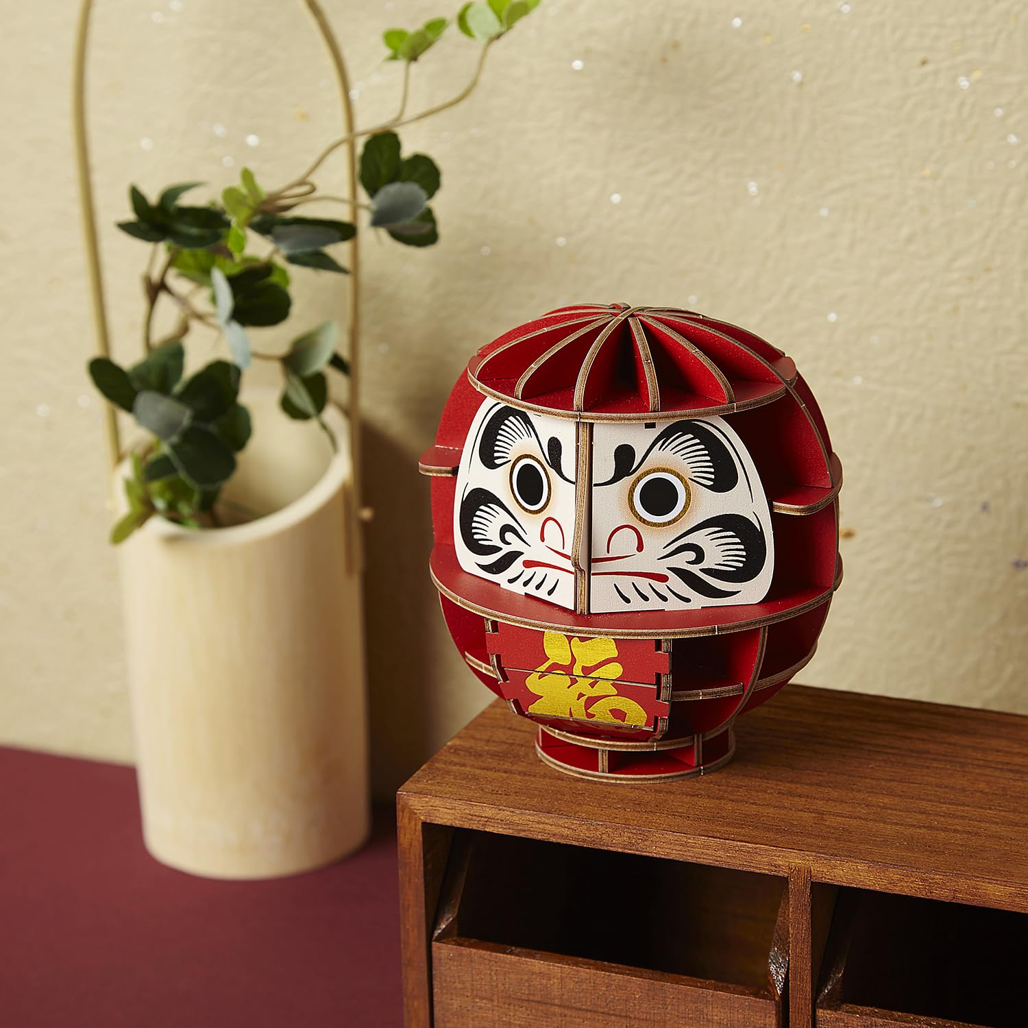 Amazon.com: wa-gu-mi Daruma Wooden Japanese 3D Puzzle - Fun DIY