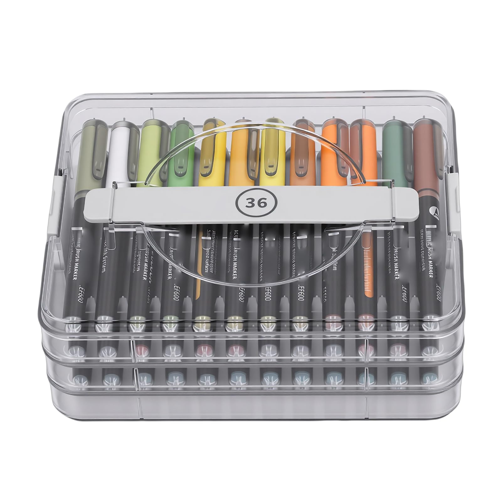 GOWENIC Professionelles Set mit Acrylfarben-Markern, 36 Farben für Aquarellfarben, mit Aufbewahrungsbox, Satte Farbkunststifte für Künstler, Bestes Geschenk für und Erwachsene, Tragbare Pinsel für