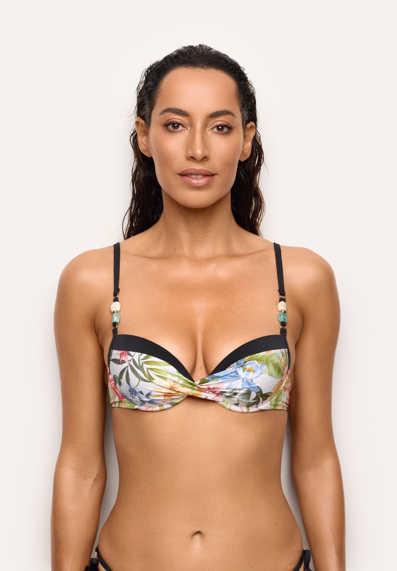 YAMAMAY - Bikini Parte Alta, Push-up con Ferretto, Donna, Tahiti, Multicolore, Stampa Floreale