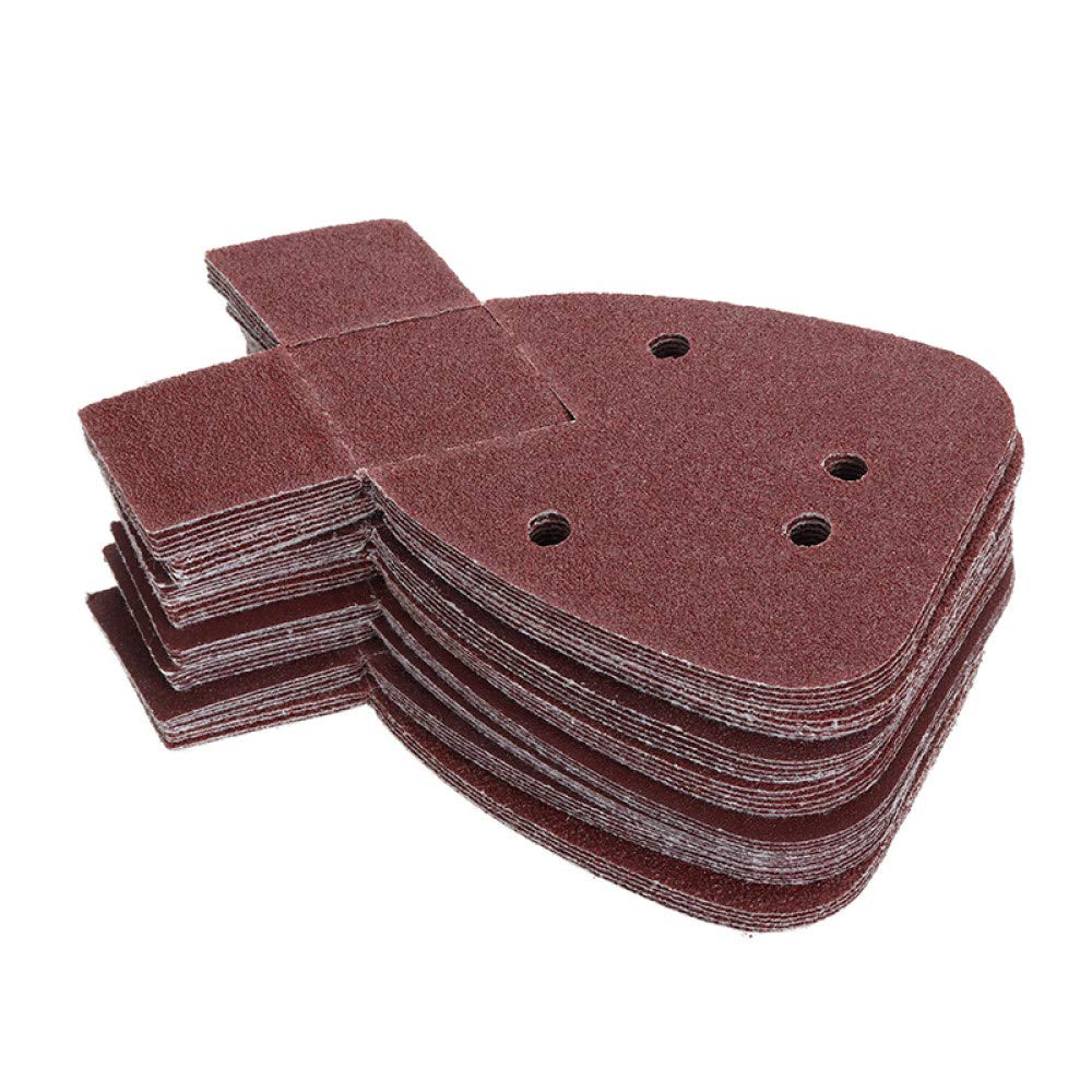 Juego de 40 piezas de papel de lija de 40/60/80/120 granos de lija para ratones, almohadillas para lijar, papel de lija para lijadora negra, herramientas para el hogar, como se muestra