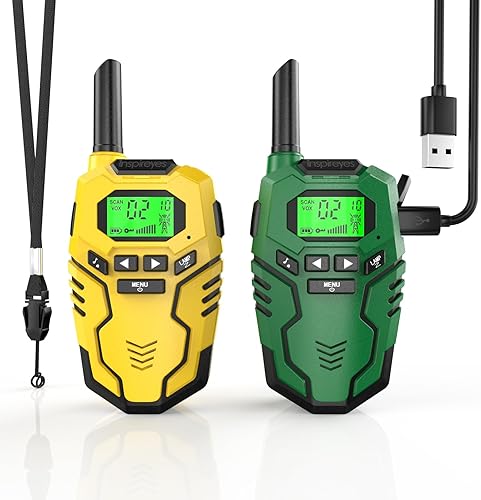 Miniatura 22 de Walkie Talkies Juguetes para niños recargables, radio de 2 vías de largo alcance, juegos de campamento al aire libre, juguetes de fiesta para niños