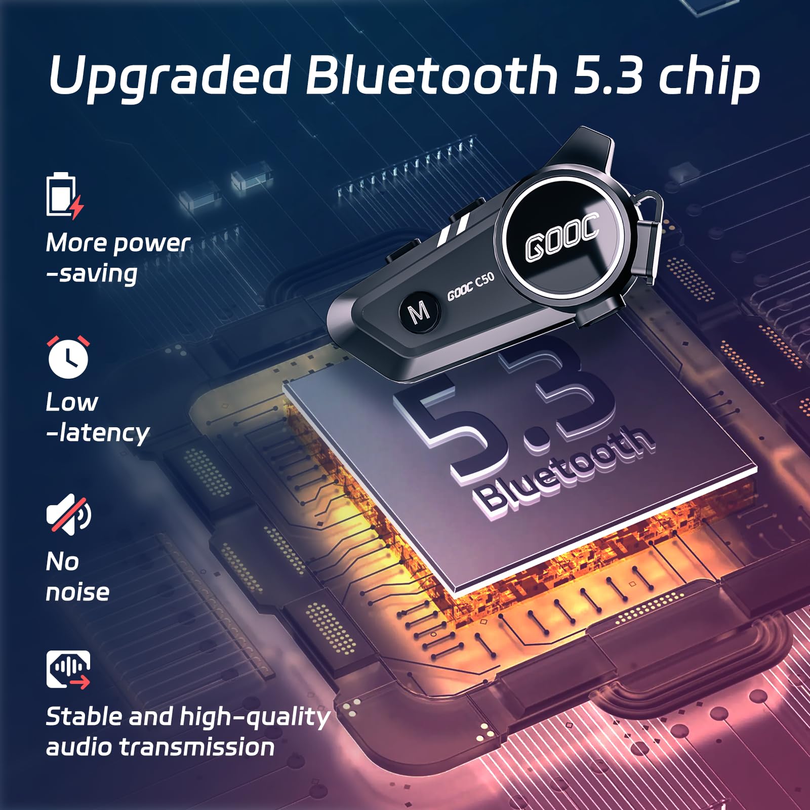 Cuffie Bluetooth per moto, con cancellazione del rumore e condivisione della musica, cuffie Bluetooth wireless ultra sottili per tutti i caschi
