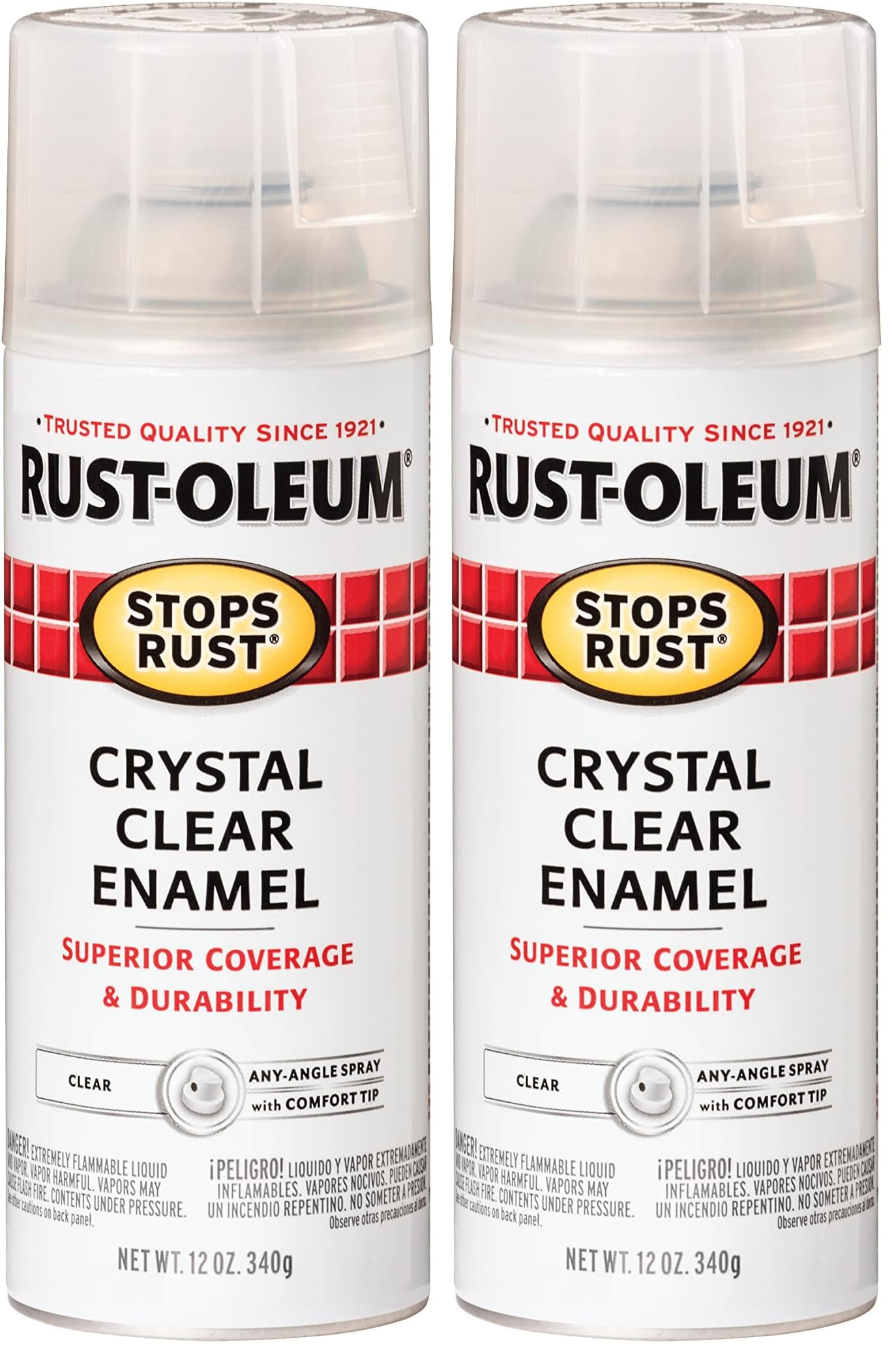 Rust-Oleum 7701830 Stops Rust Spray Paint, 12 oz, Gloss Crystal Clear (Pack of 2)