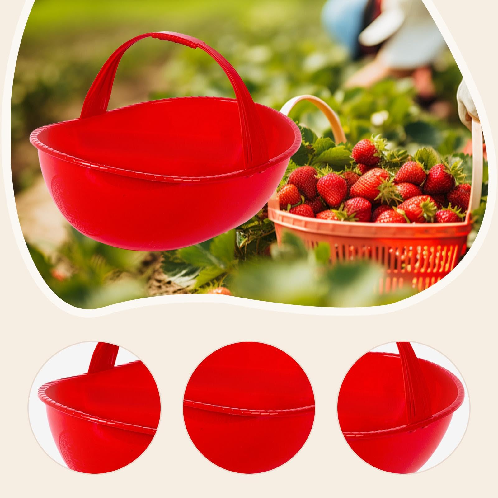 Gralara Cesta de Recolección Multiusos con Mango Ergonómico, para Jardinería, Césped Y Hortalizas.